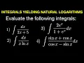 Integrals Yielding Natural Logarithms