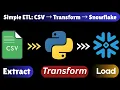 How to Build a Simple ETL Pipeline CSV Transform Snowflake