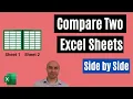 Compare Two Excel Sheets from Same Workbook - Side by Side