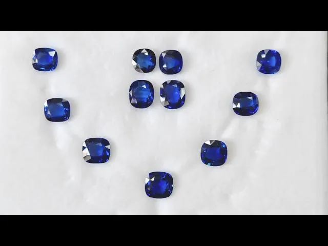 Cushion Blue Sapphire Set