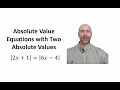 Solve an Absolute Value Equations with Two Absolute Values Equal to Each Other
