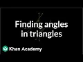 Triangle angle example 2 Angles and intersecting lines Geometry Khan Academy