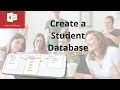This explains how to create a student database in Access