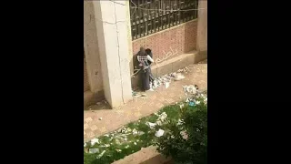 احضان وبوس طلاب ثانوى عام قدام المدرسة 