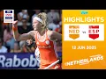 FIH Hockey Pro League 2024-25 Highlights: Netherlands vs Spain (W) | Match 2
