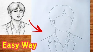 how to draw bts v kim taehyung step by step for beginners bts v kim taehyung drawing