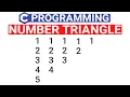 Number Triangle Pattern in C Number Pattern Using C Program - C Language in Hindi