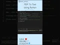 PDF to Text Using Python