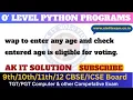 Check Eligibility in Python Voting Eligibility in Python Python Program for Voting
