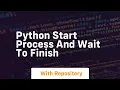 python start process and wait to finish