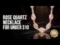 EverTrue Galilea Rose Quartz Beaded Necklace in Platinum Bond