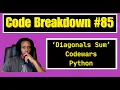 Code Breakdown - Diagonals Sum