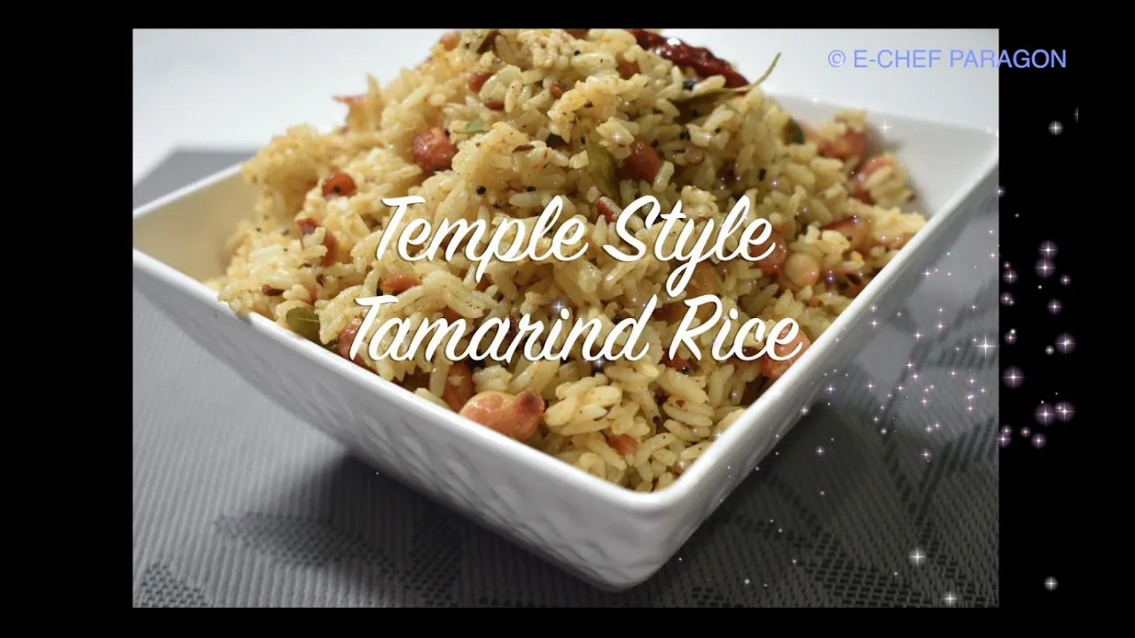 Temple Style Tamarind Rice   Tamarind Rice   Chintapandu Pulihora   Puliyogare   E-Chef Paragon