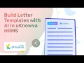 Create HR Letter Templates with AI Offer Letters HR Documents in uKnowva HRMS