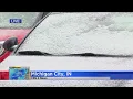 First flakes falling in Michigan City