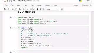 Solve Linear Equations in Python using SVD Singular Value Decomposition