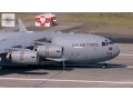 C-17 Globemaster III Reverse Thrust Stunt - Short Field Landing Backing Up
