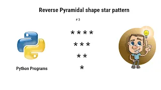Python Programming - Reverse pyramidal shape star pattern