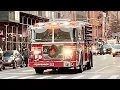 FDNY ENGINE 40 FDNY TOWER LADDER 35 SHOWING SOME LOVE WITH TOOTS WHILE RESPONDING ON AMSTERDAM AVE