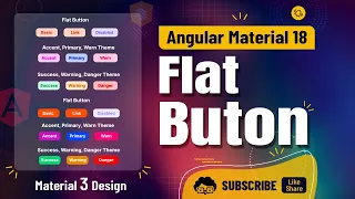 Angular 18 Stylish Flat-Button in Angular Material tutorial Material 3 Design