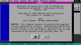 Microsoft Visual Basic 1 0 for MS-DOS Professional
