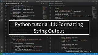 Python tutorial 11 Formatting string output