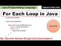 for each loop in Java Java Programming Language Java