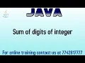 java program to print sum of digits of an integer