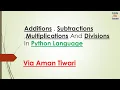 Python Program To Add Two Numbers And Subtract Two Numbers Multiplication Of Two Numbers