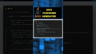 JAVA PASSWORD GENERATOR