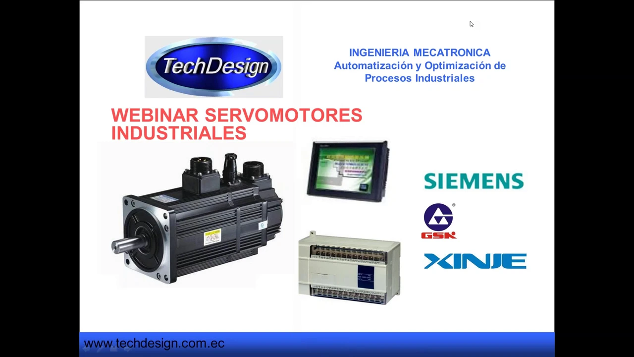 Curso (Webinar) - SERVO MOTORES INDUSTRIALES GSK / XINJE - www.TechDesign.com.ec