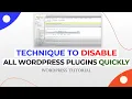 How To Disable All WordPress Plugins From Database WordPress Tutorial