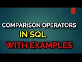 SQL tutorial 17 Comparison operators Relational operators in sql hindi 10g 11g 12c 19c