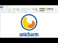 How to draw the Unicharm logo using MS Paint | How to draw on your computer