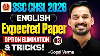SSC CHSL 2026 English Expected Paper 3 | SSC CHSL Preparation 2026 Strategy By Gopal Verma English