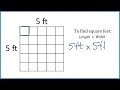 How many square feet are in a 5 ft by 5 ft area