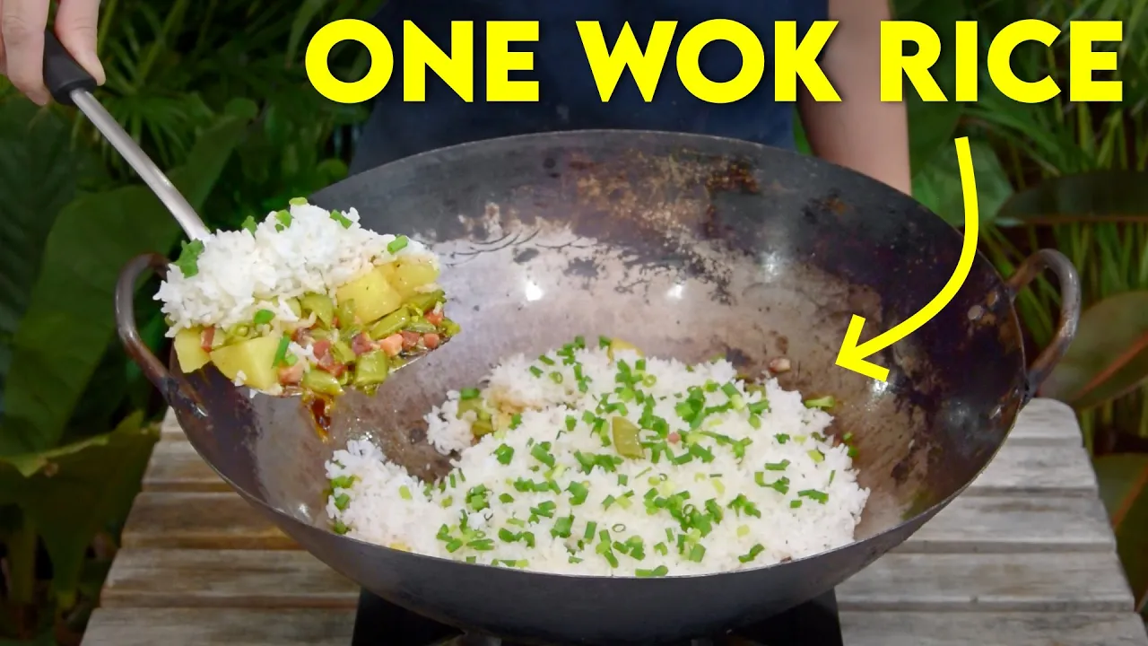 Make a stir fry, cook rice on top ()