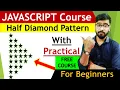 JavaScript Star Pattern Program Half Diamond Star Pattern JavaScript Tutorial