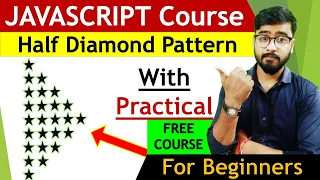 JavaScript Star Pattern Program Half Diamond Star Pattern JavaScript Tutorial