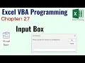 InputBox in VBA Excel VBA Programming Tutorial Chapter 27