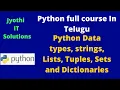 19 Python Data types strings Lists Tuples Sets and Dictionaries Jyothi iT Solutions