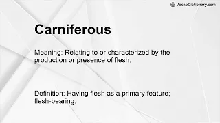 Carniferous Meaning