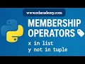 Membership Operators - in not in Python tutorial for beginners