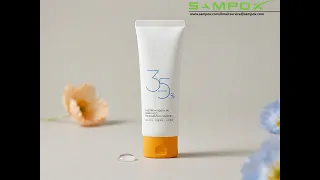 White PE Facial Cleanser Oval Tube 100g 40mm with Yellow Flip-Top Cap