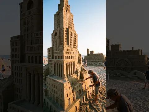 She Builds a Giant Building From Sand! 😳