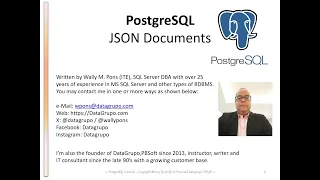 PostgreSQL JSON Documents