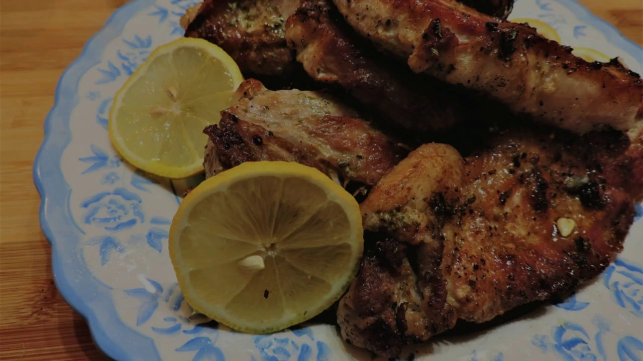 Greek Style Fried Pork Chops with Olive Oil, Lemon & Oregano