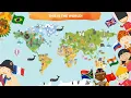 COUNTRIES of the World for Kids - Learn Continents Countries Map Names and Flags