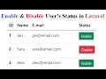 How to Enable disable User s Status in Laravel