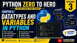 Python Zero to Hero Chapter 2 Datatypes Variables in Python Python Tutorial for Beginners